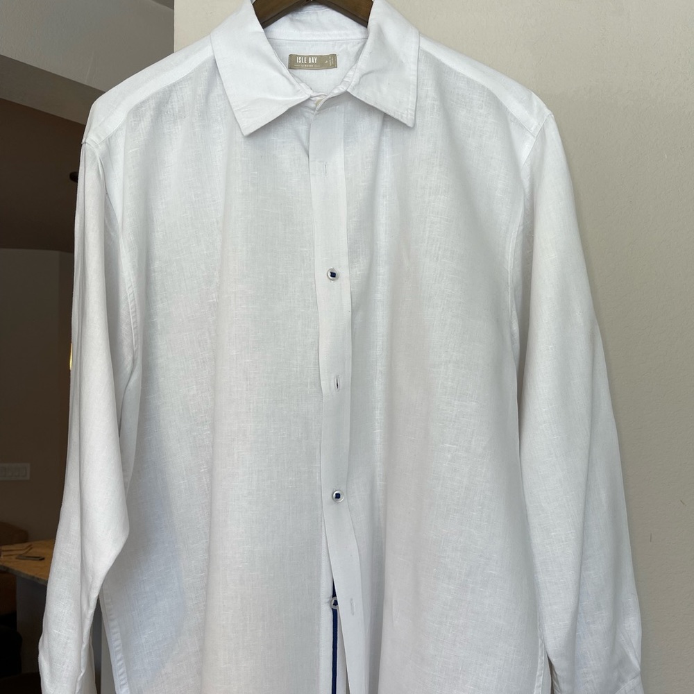 Isle bay mens linen dress shirt